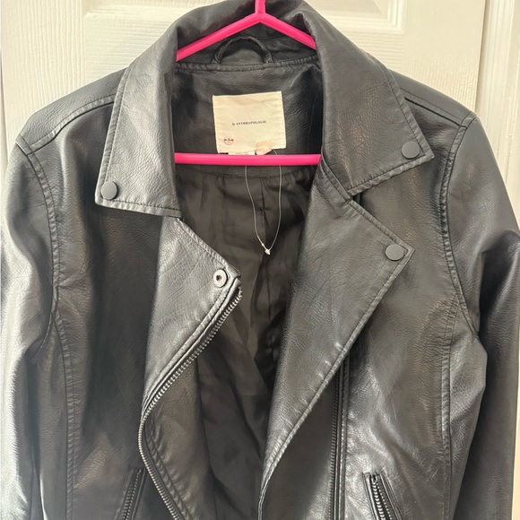 Anthropologie Black faux Leather Jacket - Picture 9 of 10